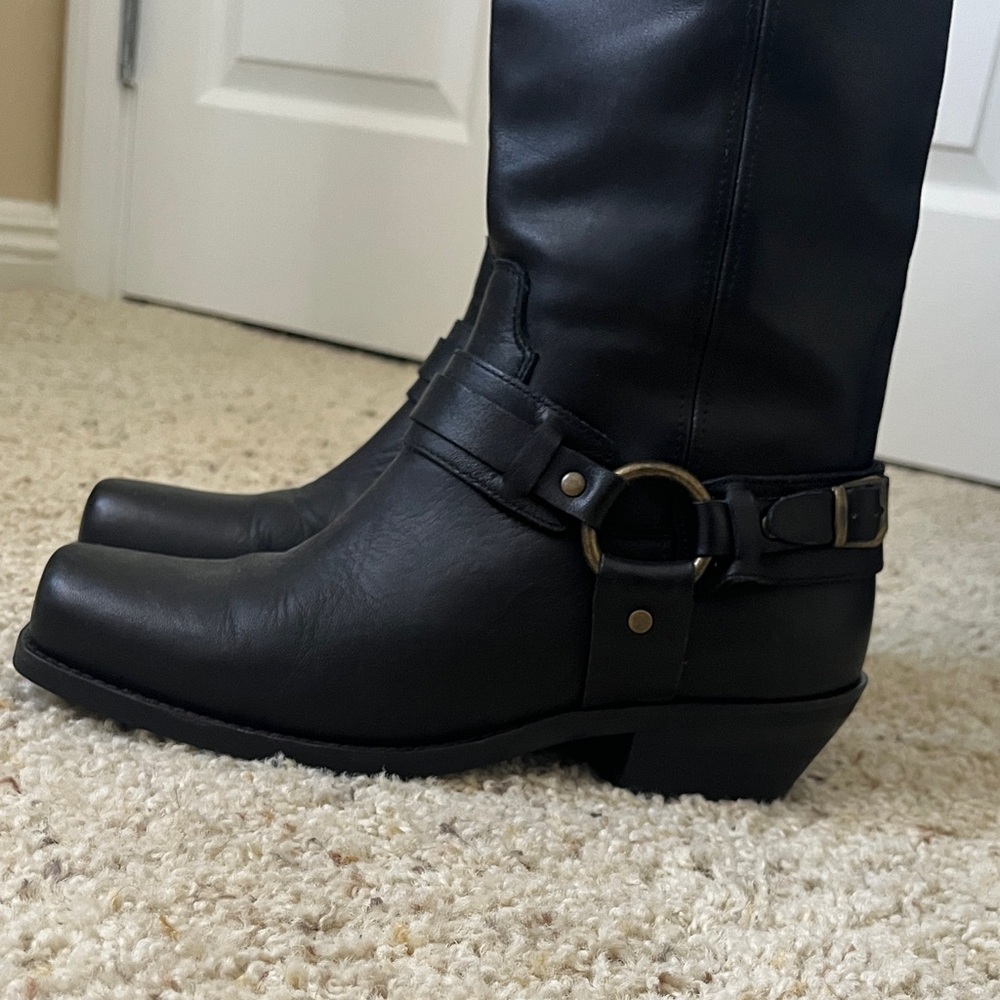 Jeffrey Campbell Black Leather MOTO Boots - Picture 4 of 7